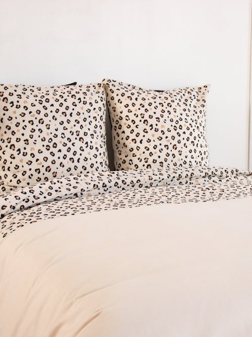 Conjunto de cama com estampa de leopardo - 2 pessoas - Kiabi