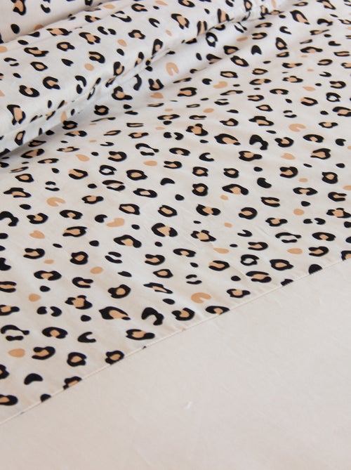 Conjunto de cama com estampa de leopardo - 2 pessoas - Kiabi