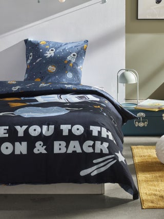 Conjunto de cama com estampado espaço - Solteiro
