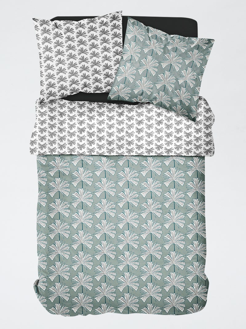 Conjunto de cama com estampado fantasia - 2 pessoas Verde - Kiabi