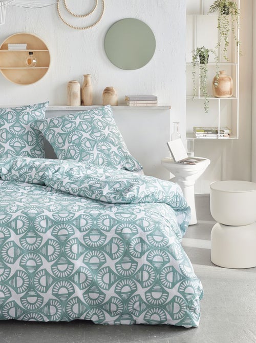 Conjunto de cama com estampado gráfico - 2 pessoas - Kiabi