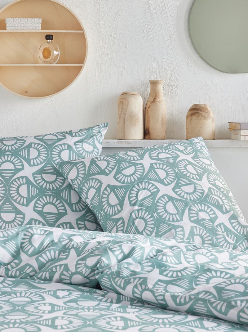 Conjunto de cama com estampado gráfico - 2 pessoas Verde - Kiabi