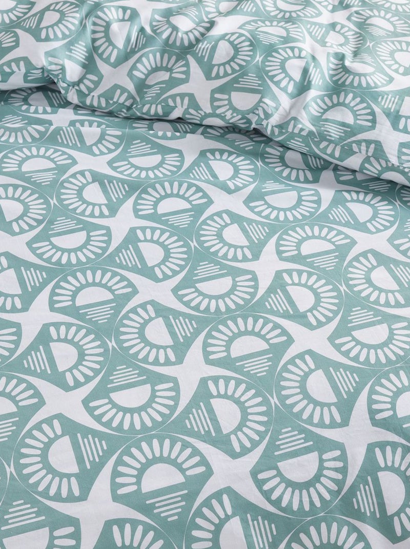 Conjunto de cama com estampado gráfico - 2 pessoas Verde - Kiabi