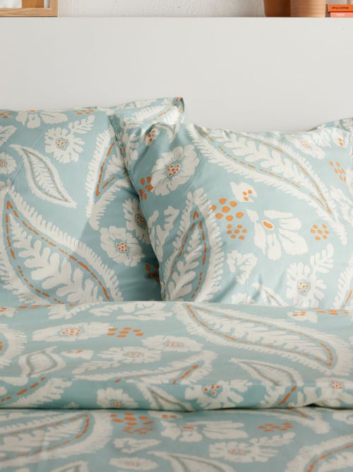 Conjunto de cama com estampado plumas - Casal - Kiabi