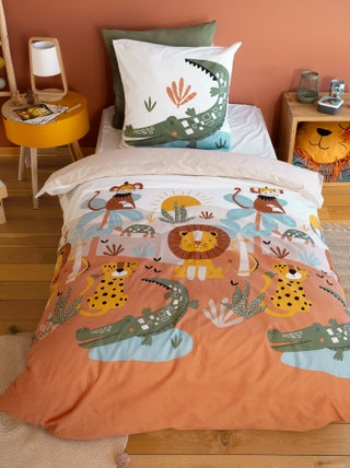 Conjunto de cama com estampado savana - Solteiro
