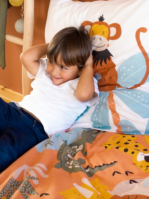 Conjunto de cama com estampado savana - Solteiro - Kiabi