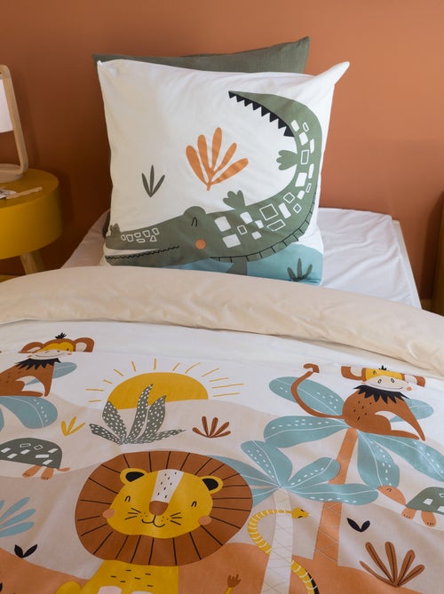 Conjunto de cama com estampado savana - Solteiro - Kiabi