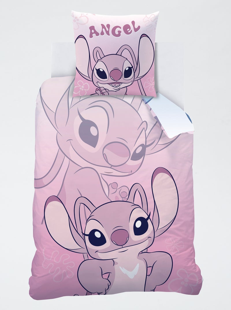 Conjunto de cama com estampado 'Stitch e Angel' - 1 pessoa Azul - Kiabi