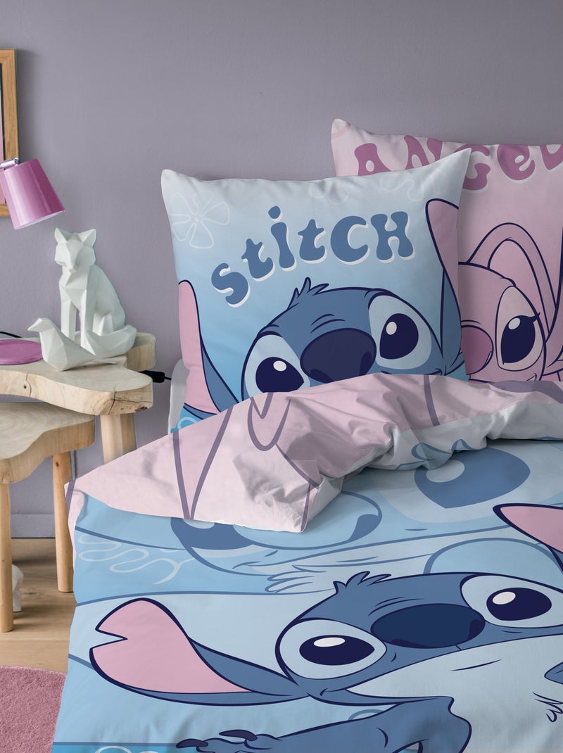 Conjunto de cama com estampado 'Stitch e Angel' - 1 pessoa Azul - Kiabi