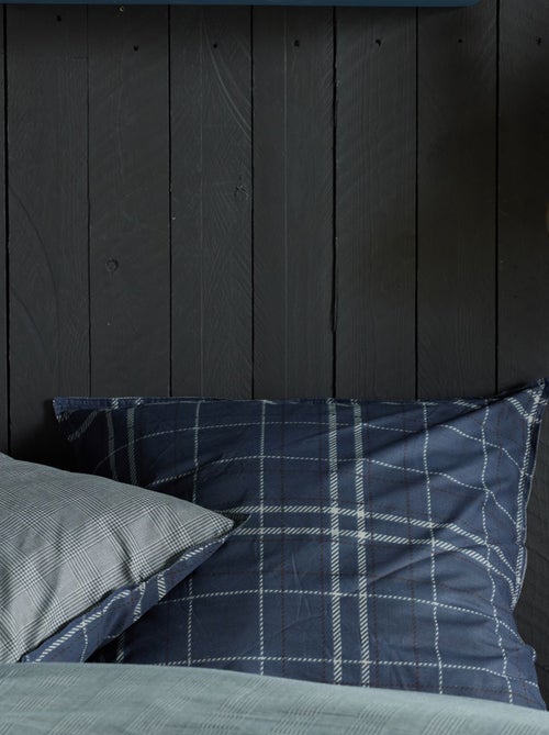 Conjunto de cama com estampado Tartan - 2 pessoas - Kiabi