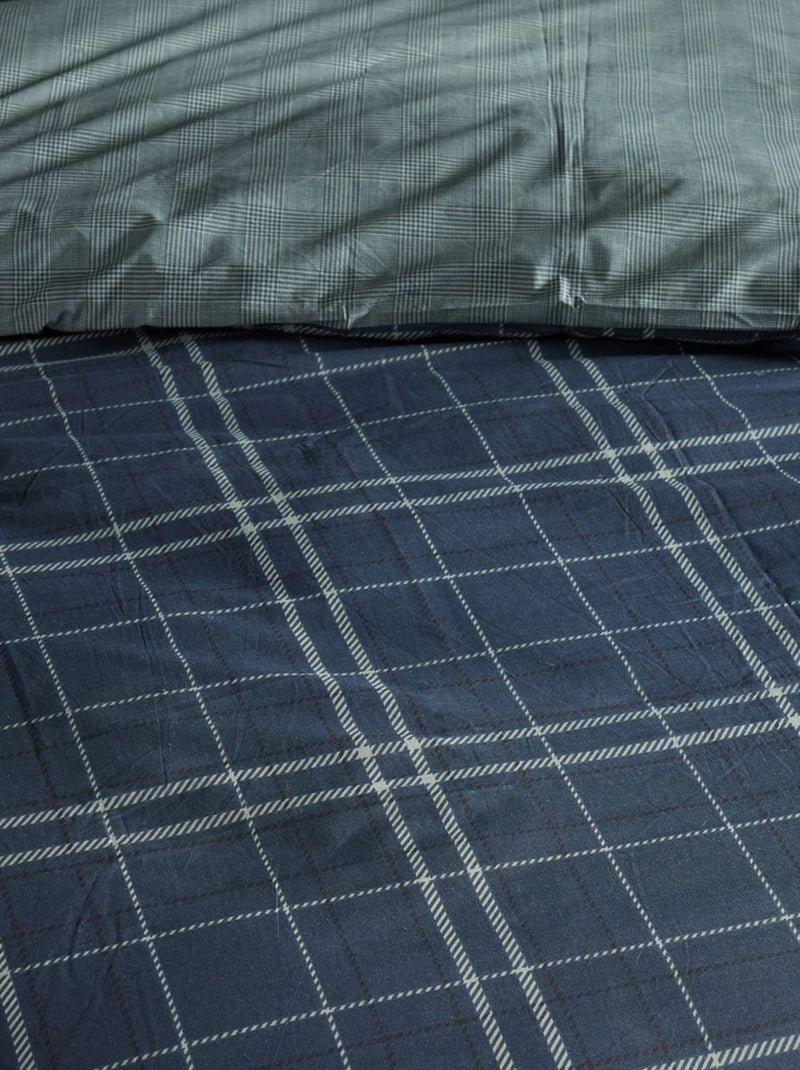 Conjunto de cama com estampado Tartan - 2 pessoas Branco - Kiabi