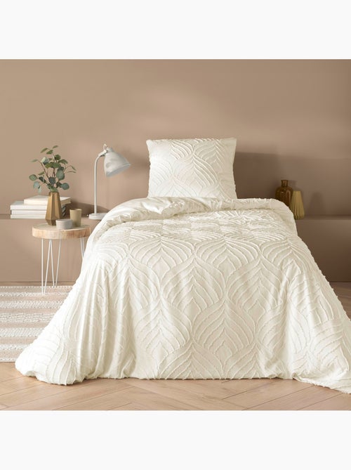 Conjunto de cama de 3 peças com acabamento tufado - Kiabi