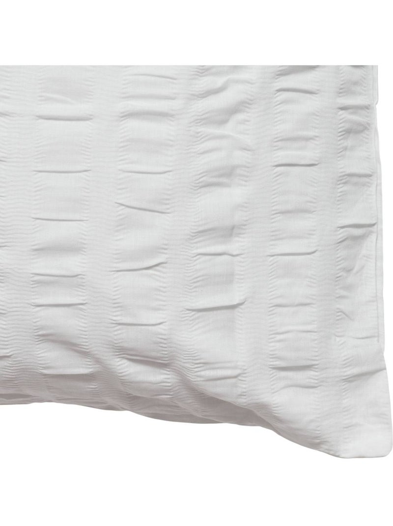 Conjunto de cama de 3 peças com riscas plissadas Branco - Kiabi