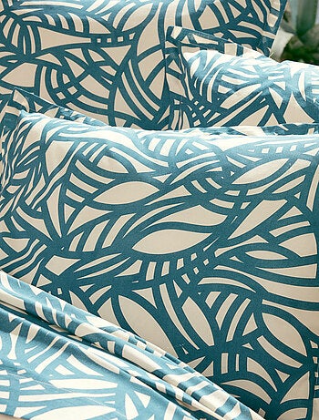 Conjunto de cama de 3 peças em algodão vegetal com padrão geométrico: capa de edredão + fronhas