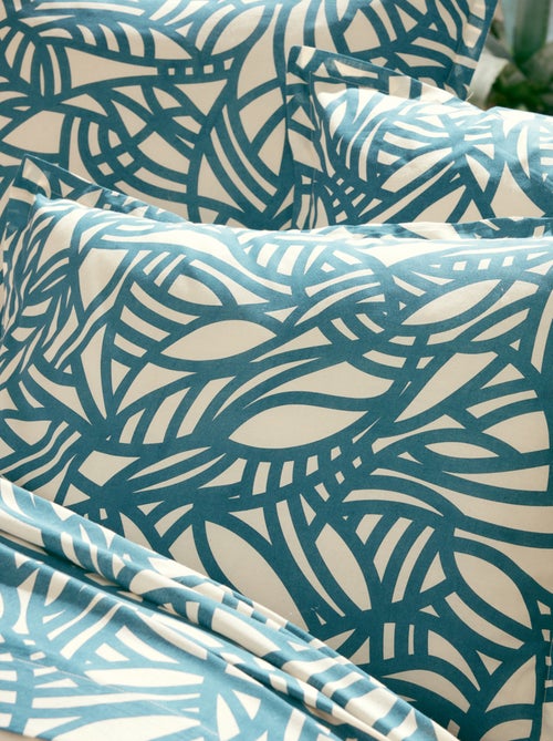Conjunto de cama de 3 peças em algodão vegetal com padrão geométrico: capa de edredão + fronhas - Kiabi