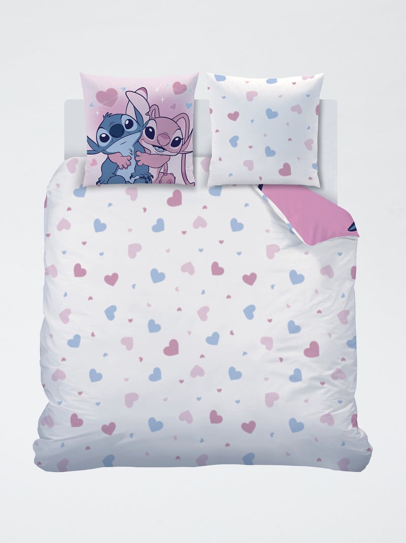 Conjunto de cama de casal 240 x 220 cm 'Stitch e Angel' Azul - Kiabi