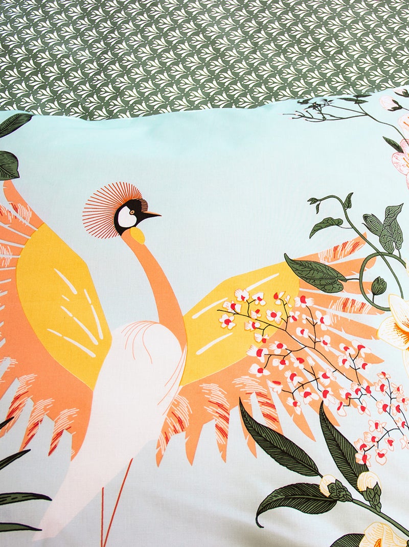 Conjunto de Cama de Casal 3 Peças - 1 Capa de Edredão (240 x 220 cm ou 260 x 240 cm) + 2 Almofadas Verde - Kiabi