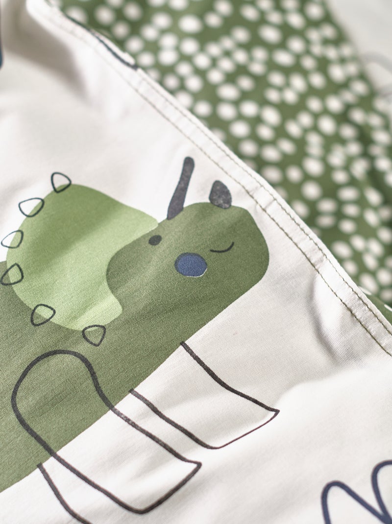 Conjunto de cama 'dinossauros' - Solteiro VERDE - Kiabi