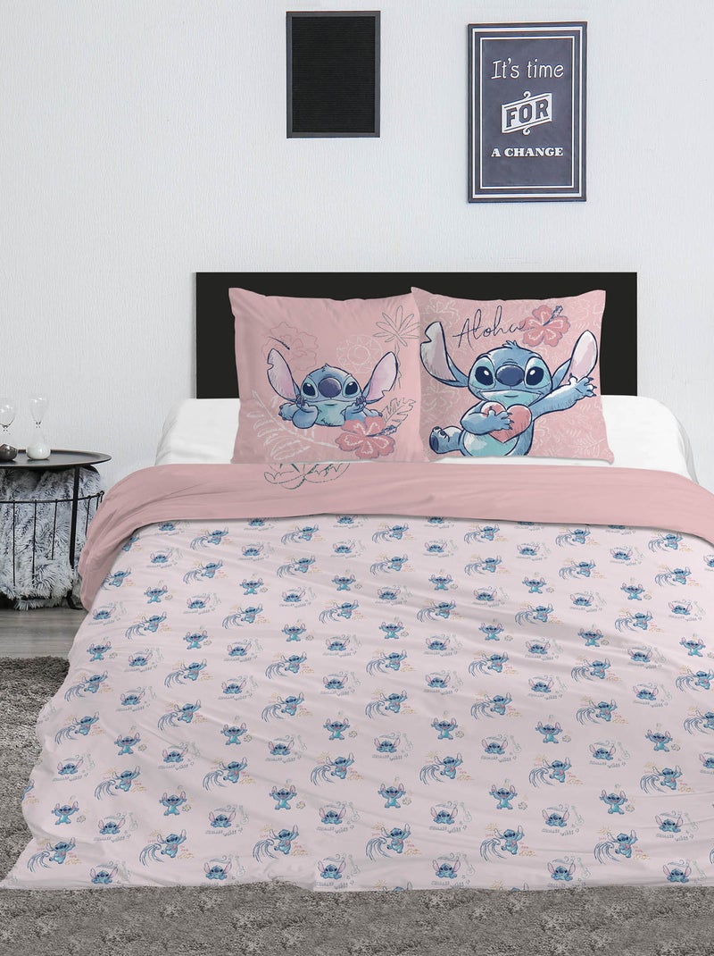 Conjunto de cama 'Disney' de 3 peças - 1 capa de edredão para 2 pessoas + 2 fronhas Rosa - Kiabi