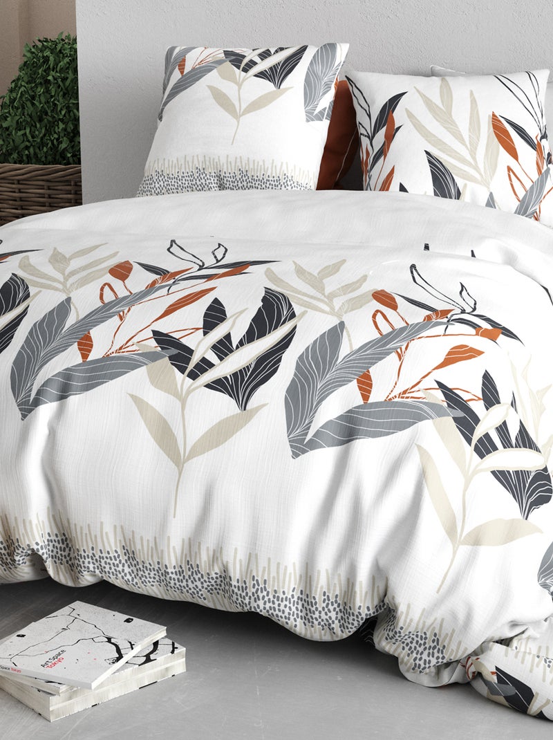 Conjunto de cama estampado - 2 pessoas Branco - Kiabi
