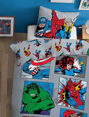 Conjunto de cama estampado 'Avengers' - 1 pessoa