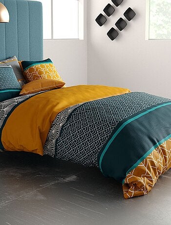 Conjunto de cama estampado capa + 2 fronhas - 2 pessoas