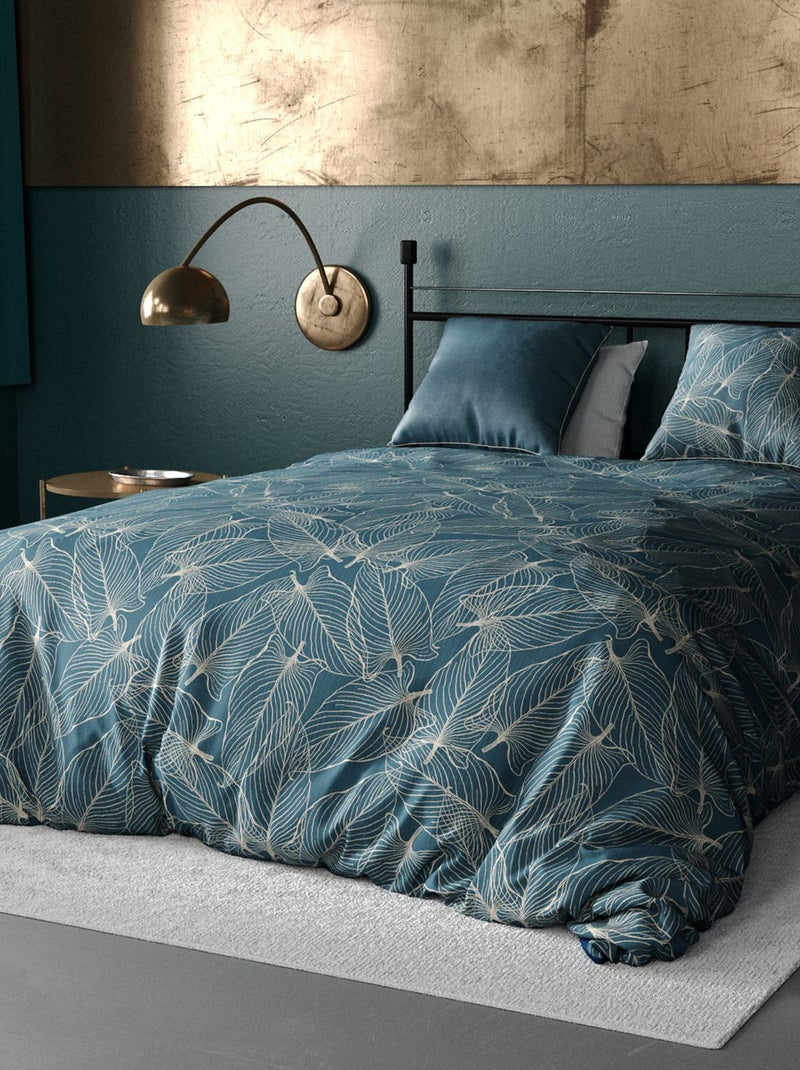 Conjunto de cama estampado capa de edredão + 2 fronhas - 2 pessoas Azul - Kiabi