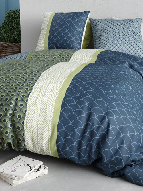 Conjunto de cama estampado capa de edredão + 2 fronhas - 2 pessoas - Kiabi