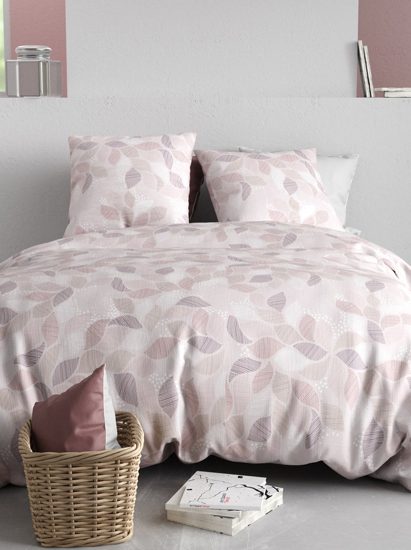 Conjunto de cama estampado capa de edredão + 2 fronhas - 2 pessoas Bege - Kiabi