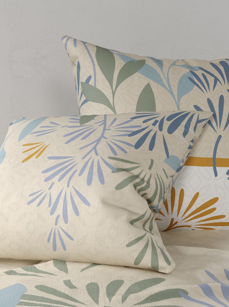 Conjunto de cama estampado capa de edredão + 2 fronhas - 2 pessoas Branco - Kiabi