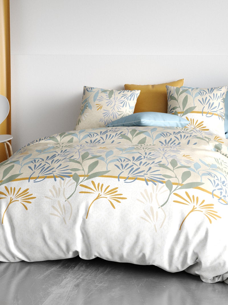 Conjunto de cama estampado capa de edredão + 2 fronhas - 2 pessoas Branco - Kiabi