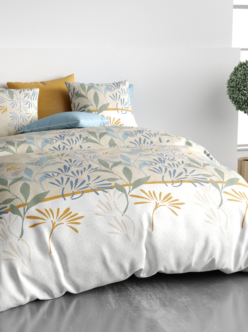 Conjunto de cama estampado capa de edredão + 2 fronhas - 2 pessoas Branco - Kiabi
