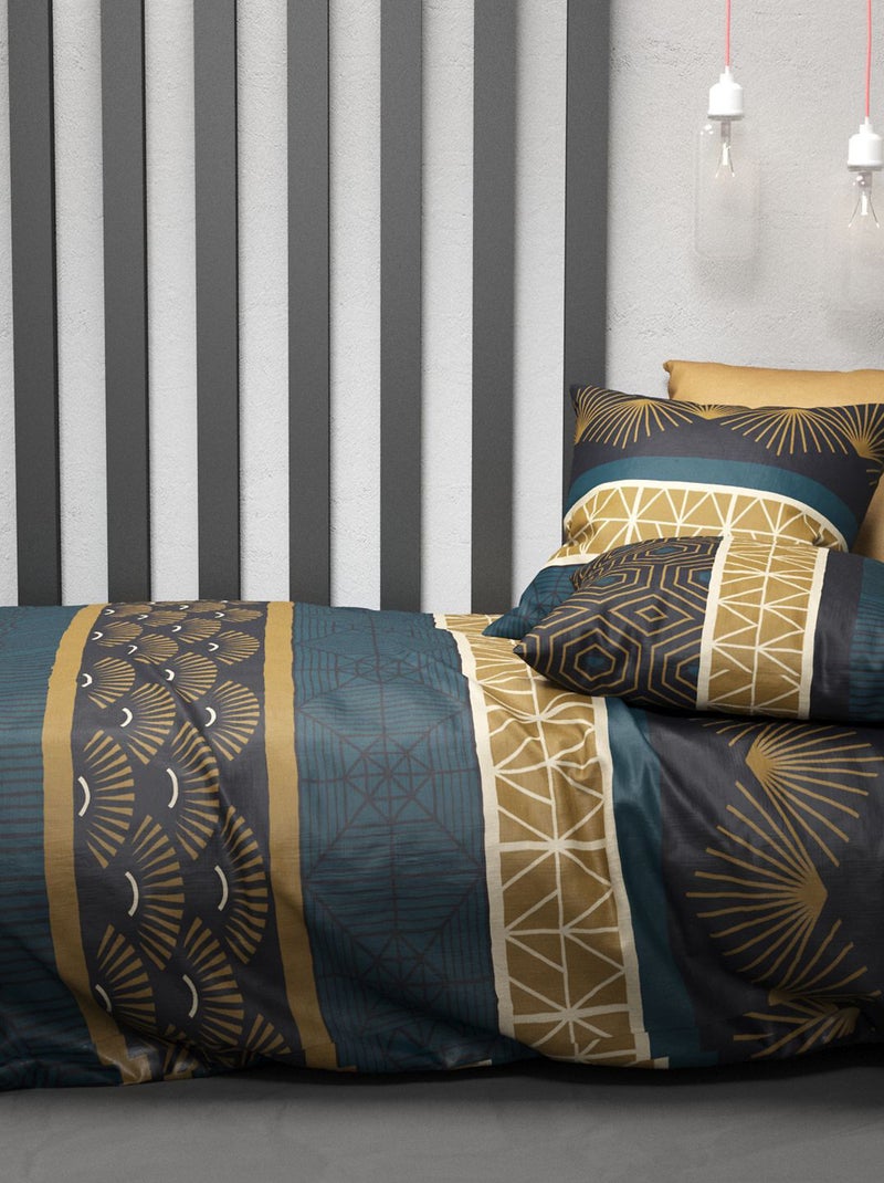 Conjunto de cama estampado capa de edredão + 2 fronhas - 2 pessoas Branco - Kiabi