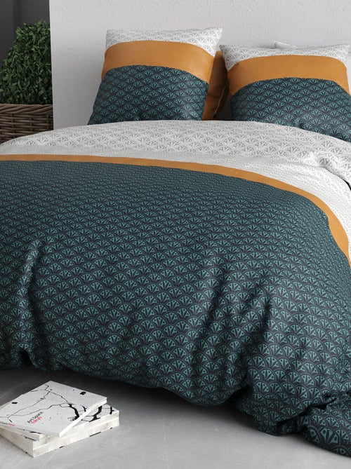 Conjunto de cama estampado capa de edredão + 2 fronhas - 2 pessoas - Kiabi