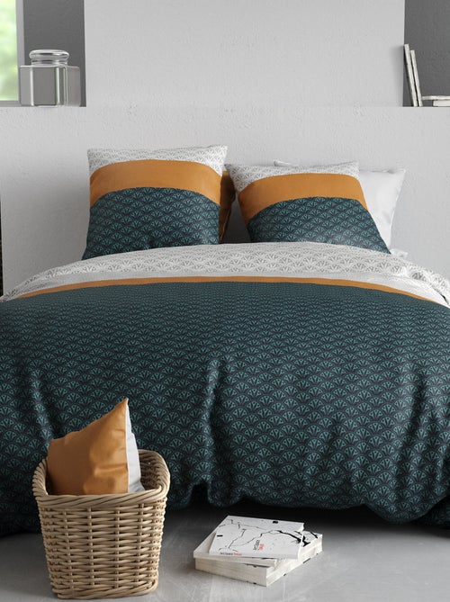 Conjunto de cama estampado capa de edredão + 2 fronhas - 2 pessoas - Kiabi