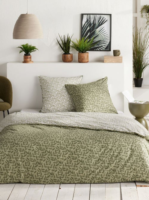 Conjunto de cama estampado capa de edredão + fronhas - 2 pessoas - Kiabi