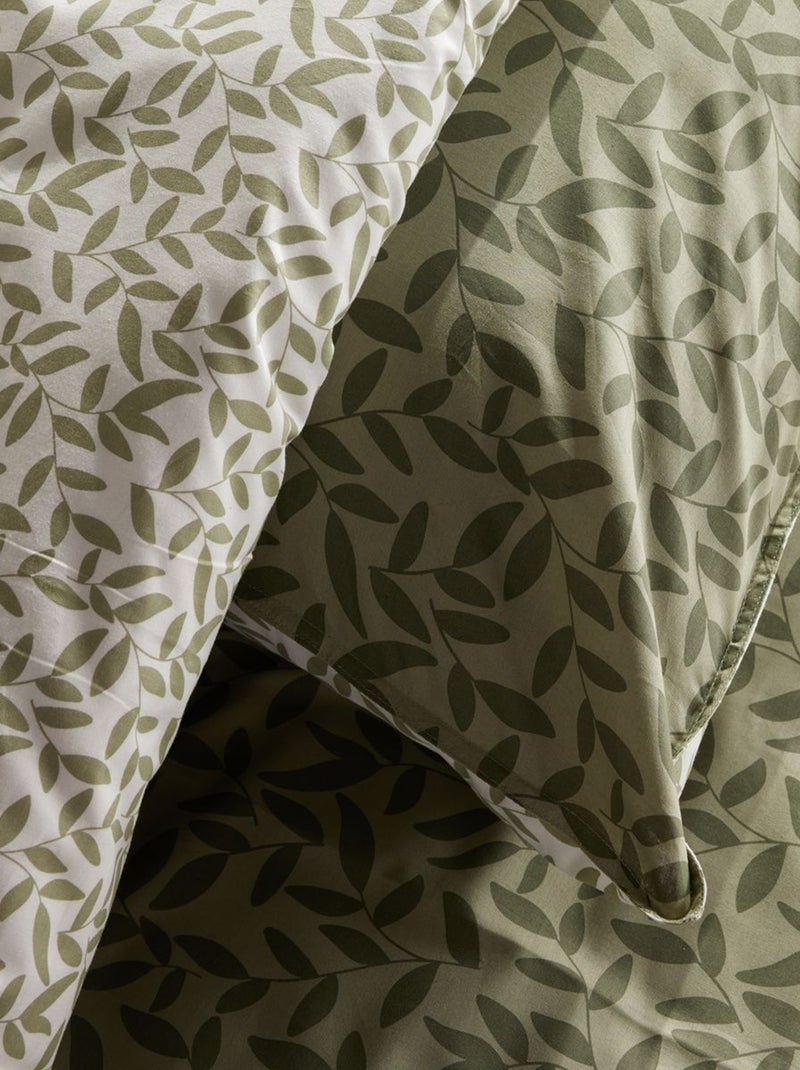 Conjunto de cama estampado capa de edredão + fronhas - 2 pessoas Caqui - Kiabi