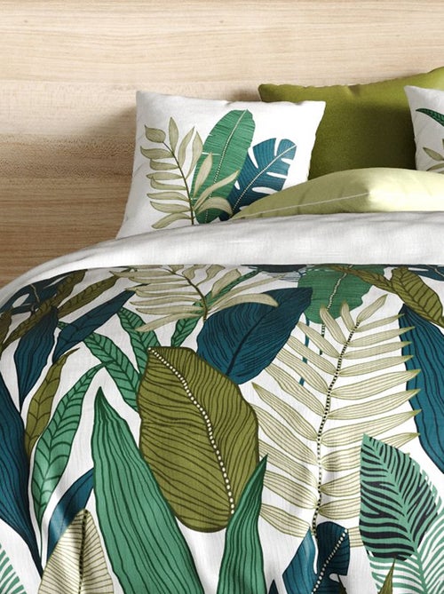 Conjunto de cama estampado capa de edredão + fronhas - 2 pessoas - Kiabi