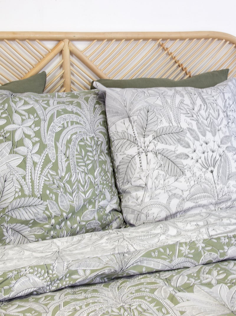 Conjunto de cama estampado com flores - 2 pessoas Cinza - Kiabi