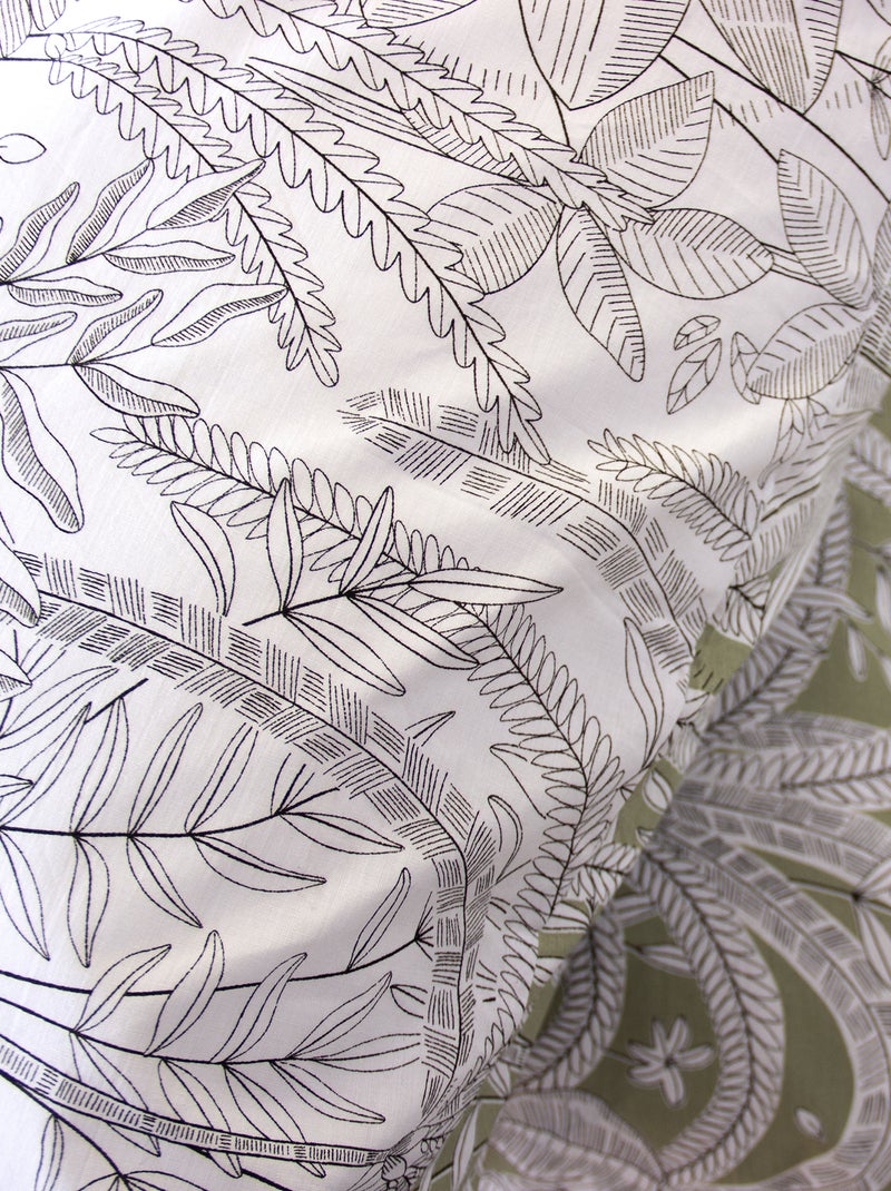 Conjunto de cama estampado com flores - 2 pessoas Cinza - Kiabi