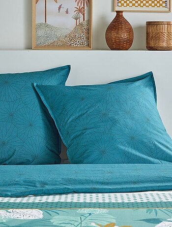 Conjunto de cama estampado com folhas - 2 pessoas