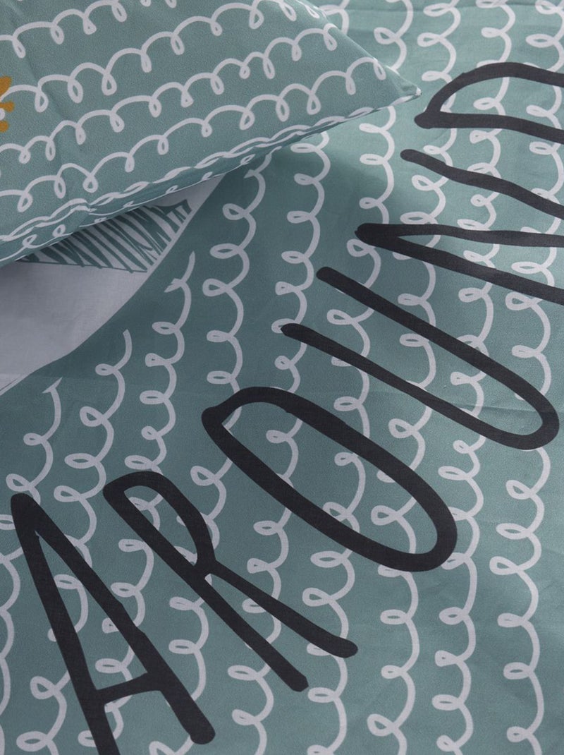 Conjunto de cama estampado de fantasia - Solteiro Azul - Kiabi