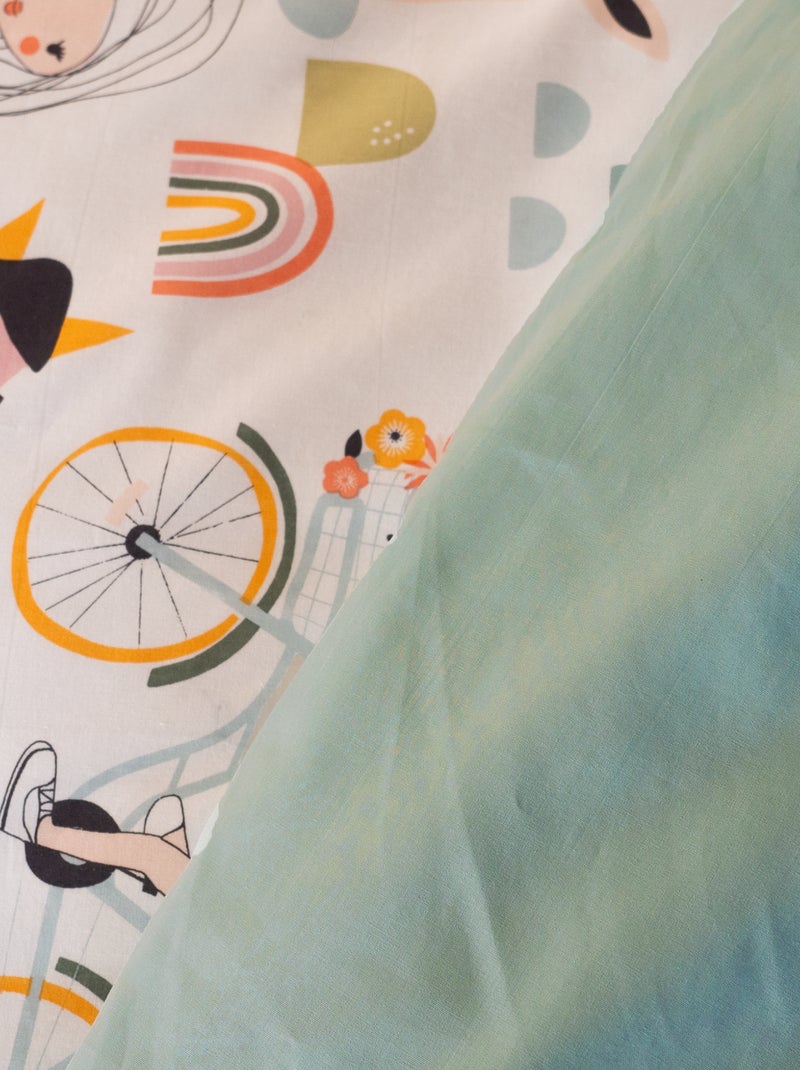 Conjunto de cama estampado de fantasia - Solteiro Branco - Kiabi