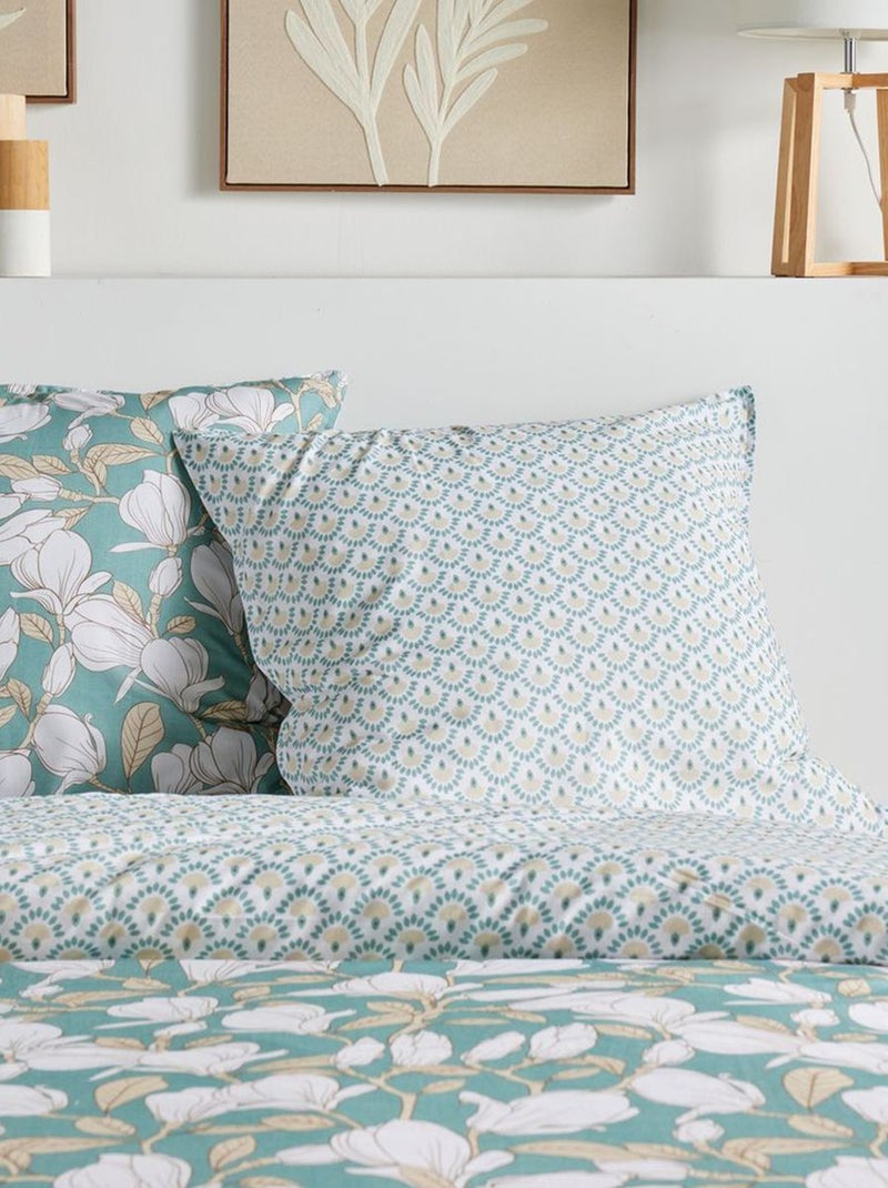 Conjunto de cama estampado floral reversível - 2 pessoas Bege - Kiabi