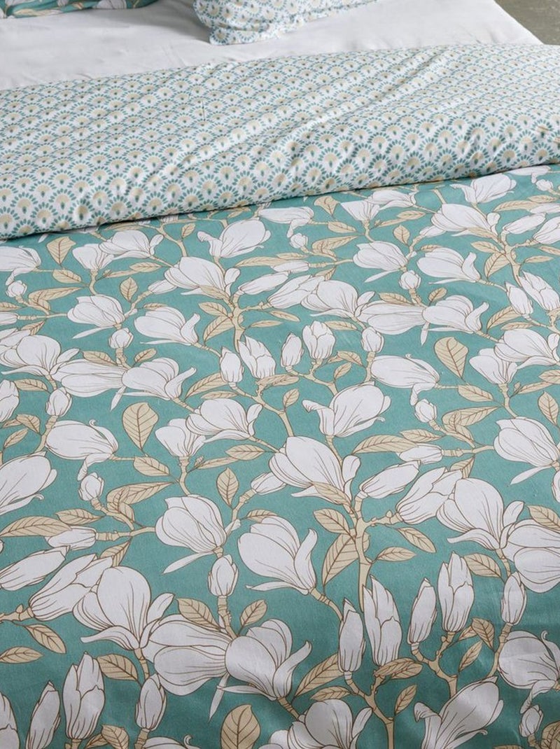 Conjunto de cama estampado floral reversível - 2 pessoas Bege - Kiabi