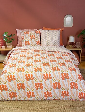 Conjunto de cama estampado floral reversível - 2 pessoas