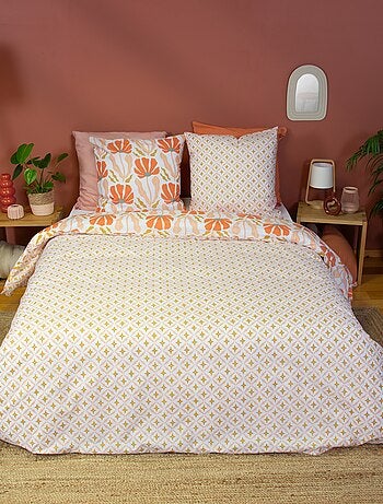 Conjunto de cama estampado floral reversível - 2 pessoas