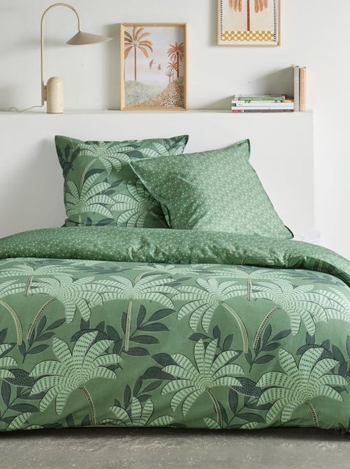 Conjunto de cama estampado palmeiras - 2 pessoas - Kiabi