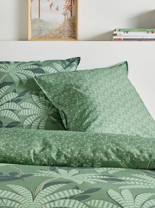 Conjunto de cama estampado palmeiras - 2 pessoas - Kiabi
