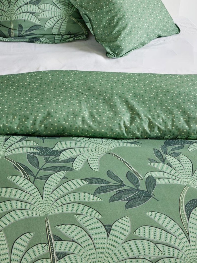 Conjunto de cama estampado palmeiras - 2 pessoas Caqui - Kiabi